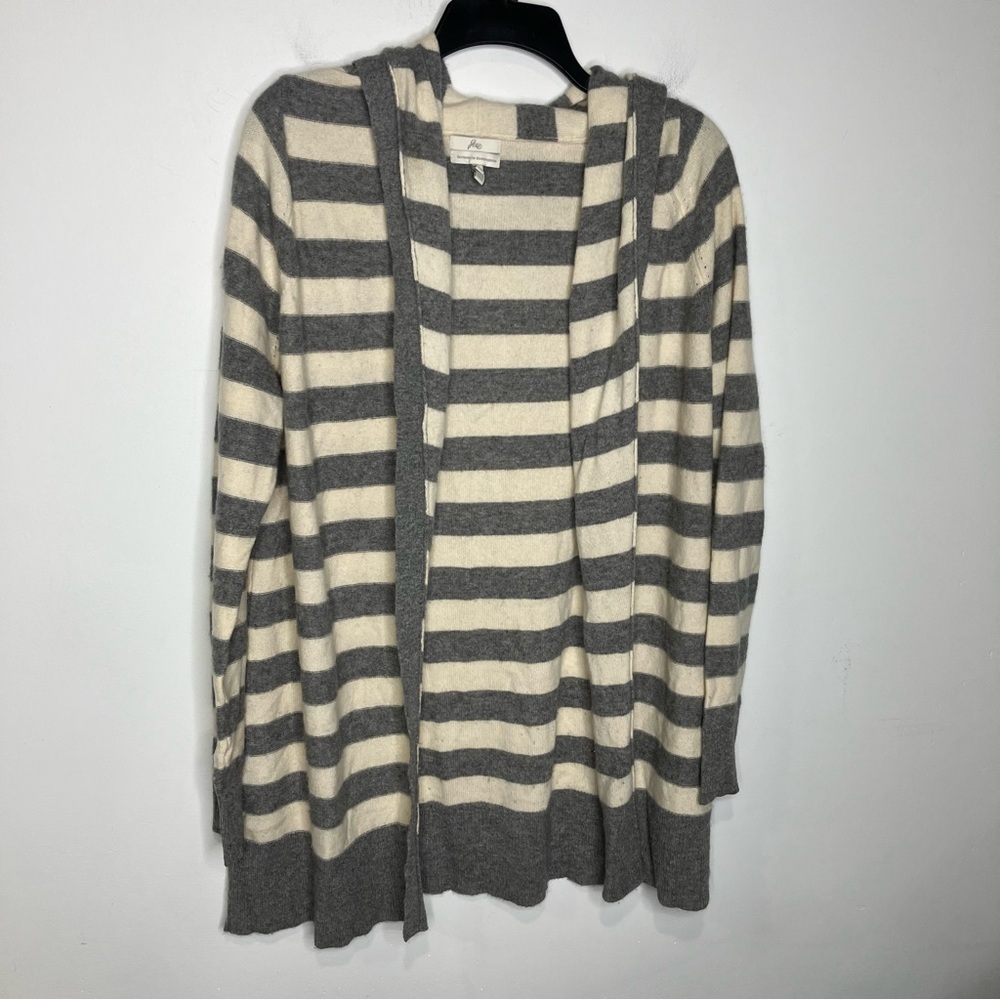 Joie 100% cashmere sweater cardigan gray & cream size medium